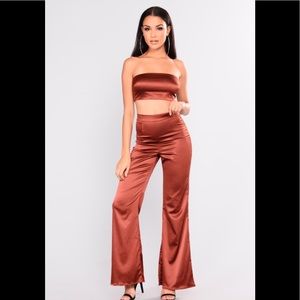 Independent Woman Satin Set - Bronze